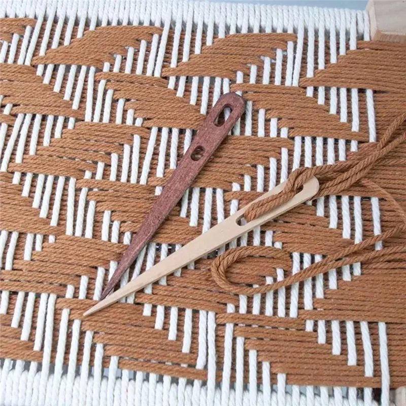 2025 Trend DIY Wooden Weaving Loomtools Loom Tools 4Pcs Large Eye Sewing Needle Tapestry Darning Yarn Knitting Needles Craft