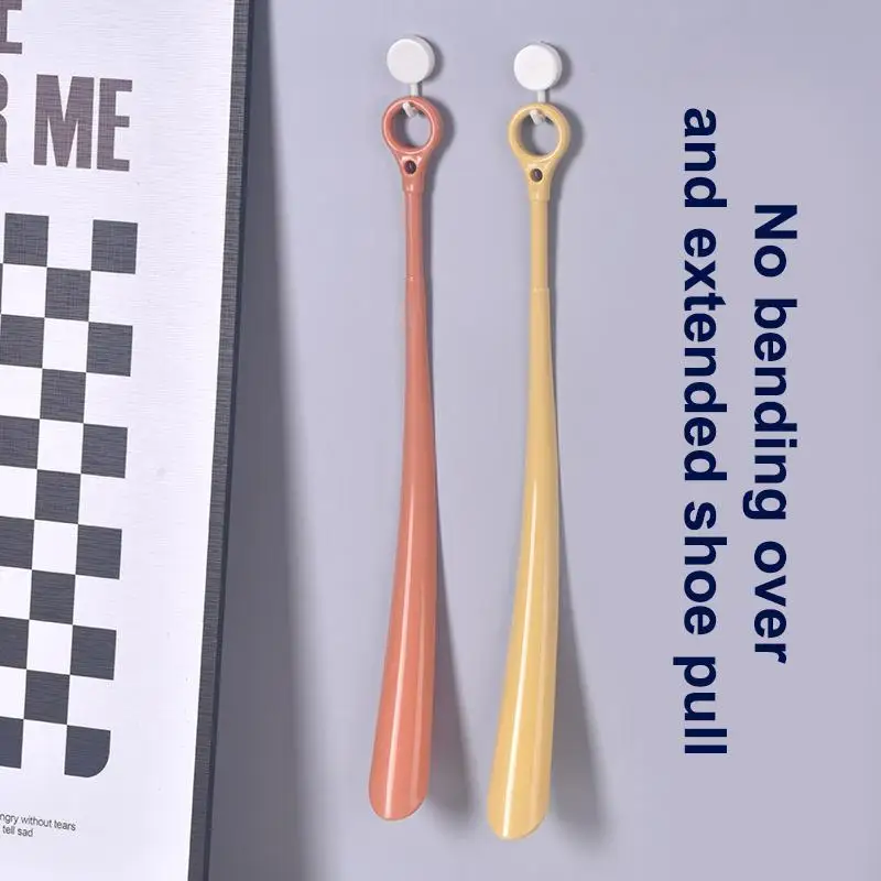 1/2Pcs Woman Elderly Lazy People Shoe Horns Hangable Plastic Extra Long Shoehorn Household Long Handled Lifter Pregnant