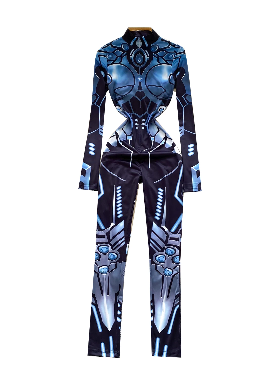 Faionable High Ne Long Sve Slim Fit Onesie สําหรับผู้หญิงเดินทาง Sle ขาตรงกางเกงขายาวเอวสูงออนไลน์พิเศษ