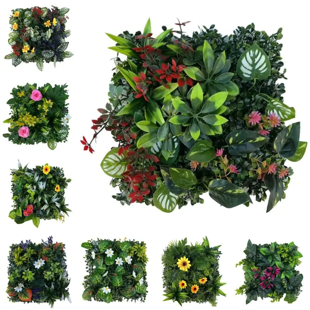

DIY Artificial Plant Wall Panel Flower Sunflower Artificial Eucalyptus Carpet Eternal Life Green Artificial Fern Grass