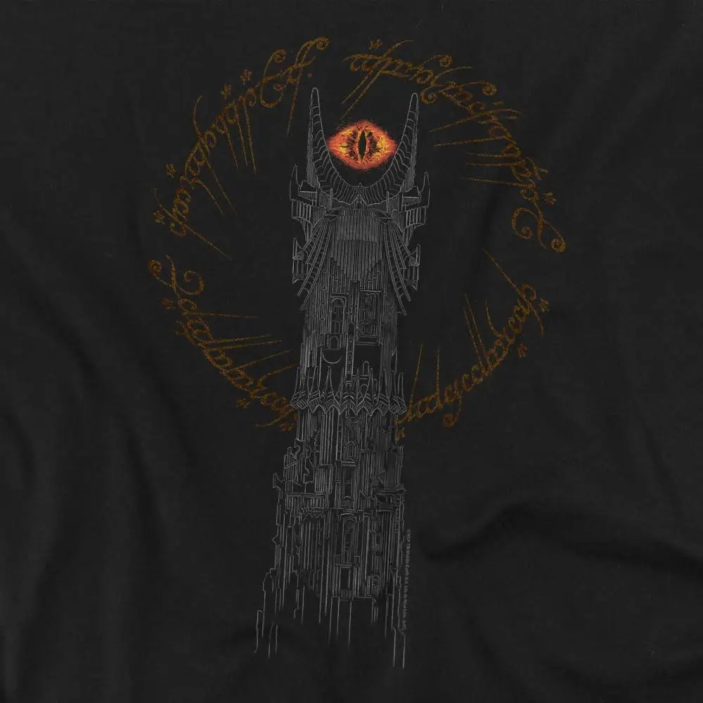 Mens Classic Lord The Rings Tower Sauron Eye T-Shirt, Black