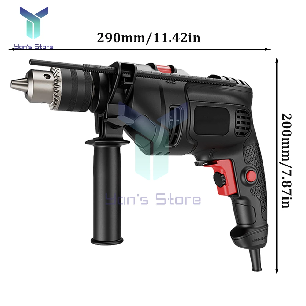 Broca Elétrica Multifunções, Broca de Impacto Poderosa, Martelo Elétrico, Velocidade Infinitamente Variável, Ferramentas Elétricas, AC 110V, 220V,