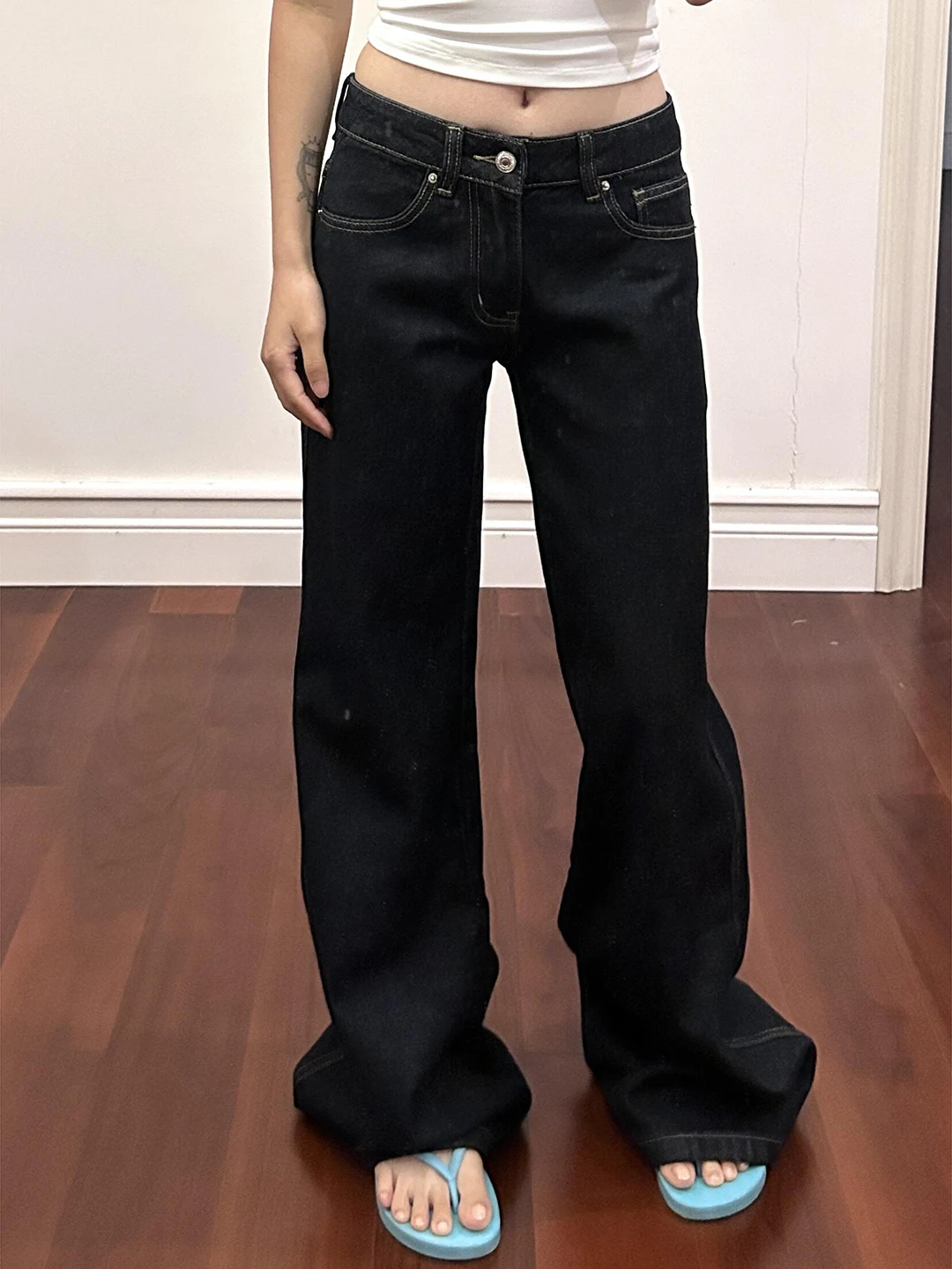 

Bla Original Denim Flared Jeans Men's Women's High Waist Small Size Leg Lengthening Straight Knife Jeans