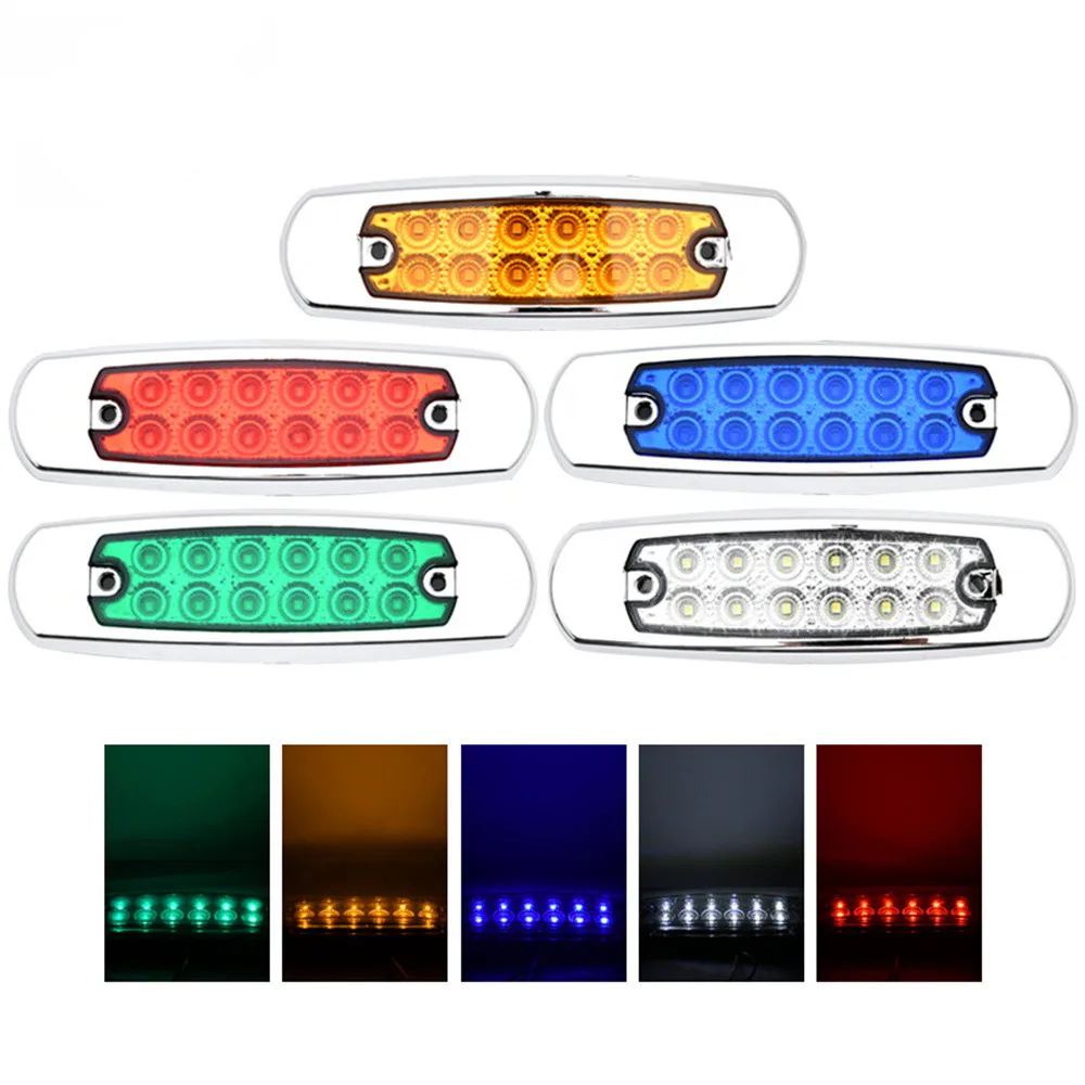 

24V Car LED Taillight Truck Side Light Electroplating Auto Exterior Styling Decorative Accessories 2Pcs