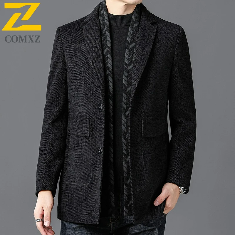 Winter Men Wool Overcoat 2025 New Fashion Classic Premium Suit Collar TrenchCoat Business Casual Warm Windproof​ Jackets