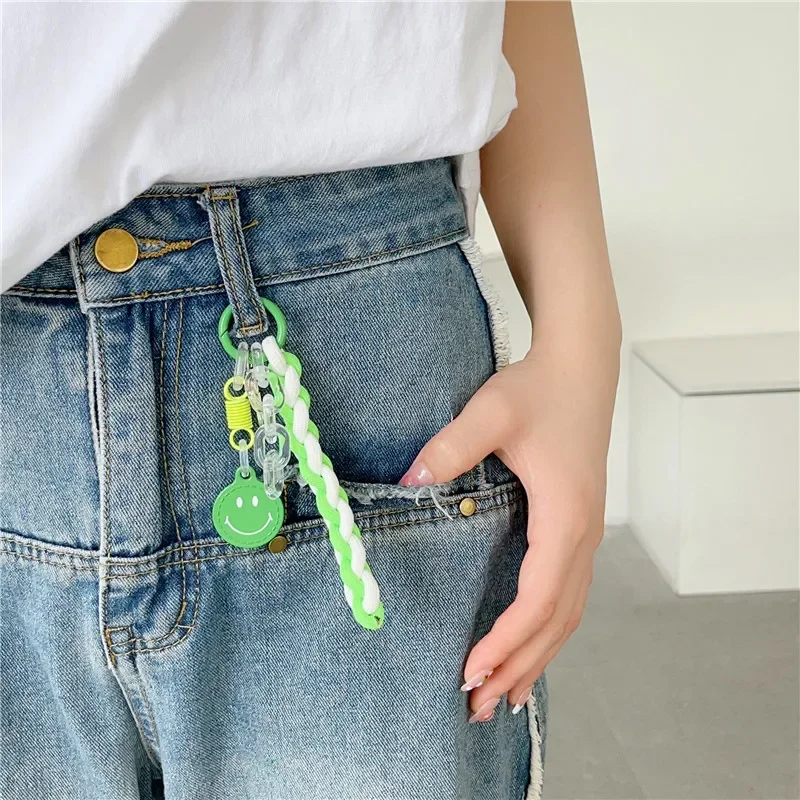 Korean Fashion Cute Hanging Cord Mobile Phone Case Short Chain Bag Jewelry Gift Outdoor Buckle Rope For iPhone 15 Pro Max Case