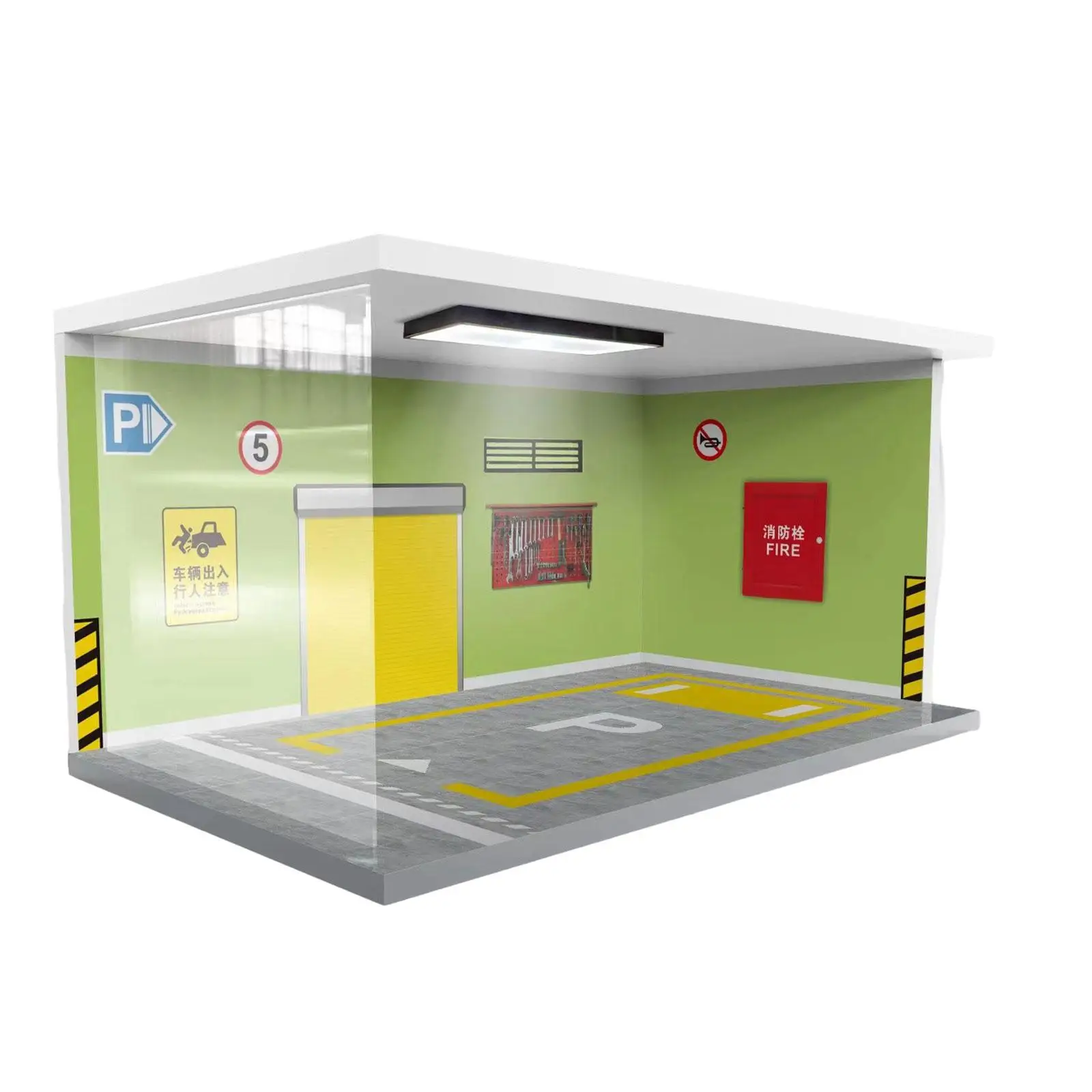 Miniature Parking Lot Scene Model Street Parking Lot Display Case for Diorama Scenery Desktop