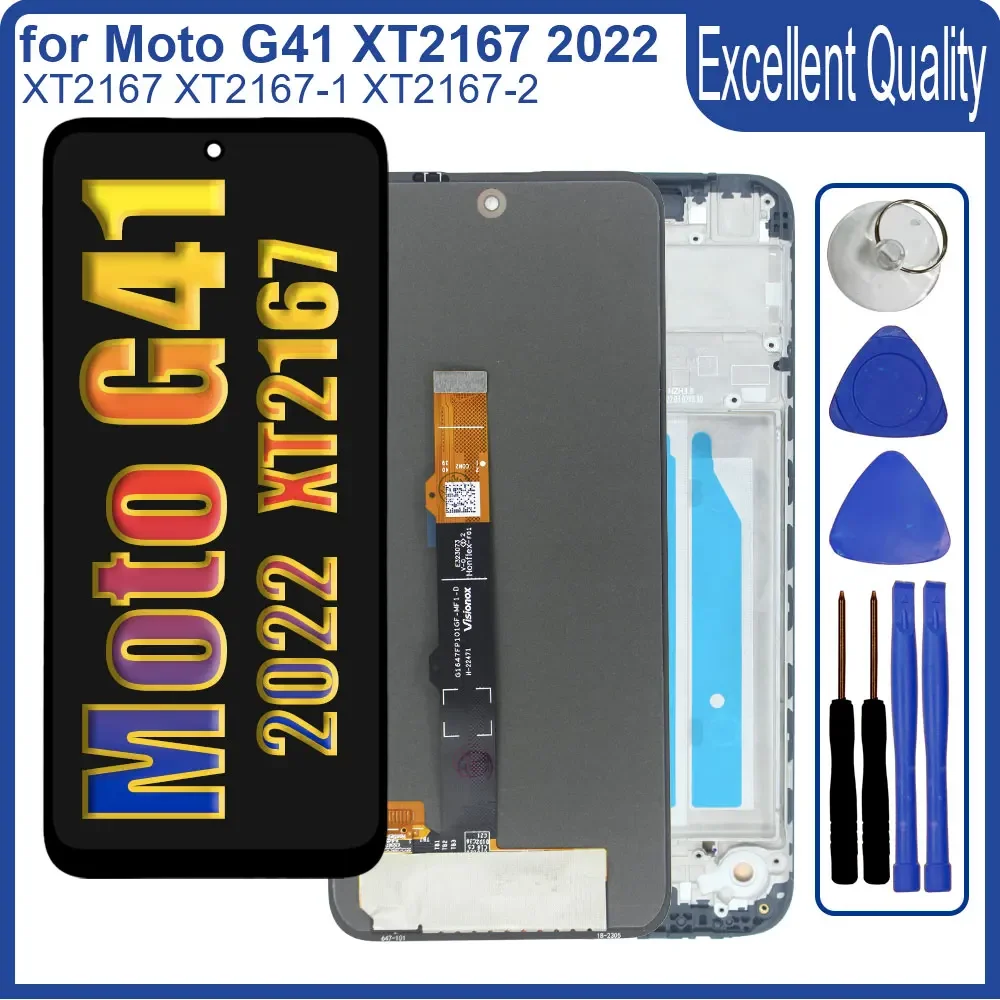 Super AMOLED LCD for Motorola Moto G41 XT2167 2022 LCD Display Touch Screen Digitizer Assembly for Moto G41 LCD Replacement