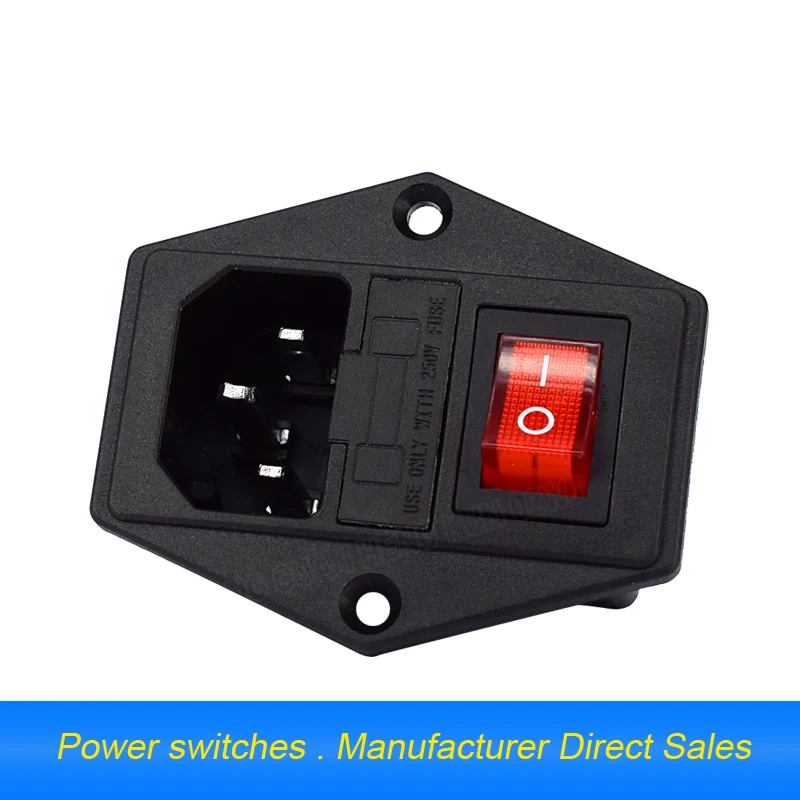 

1 PCS Power Socket Boat Type Switch Button With Socket And Fuse Power Switch For 3d Printer Diy Accessories