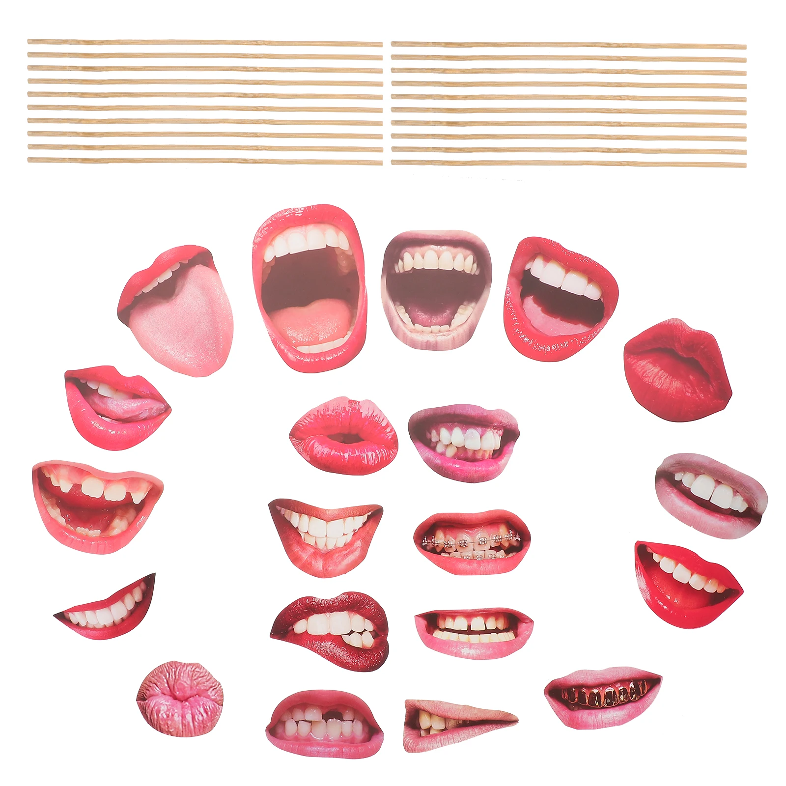 

1 set Mouth Lips Photo Booth Props Funny Wedding Birthday Party Selfie Paper Decorations for Photo Shoot Handheld Props
