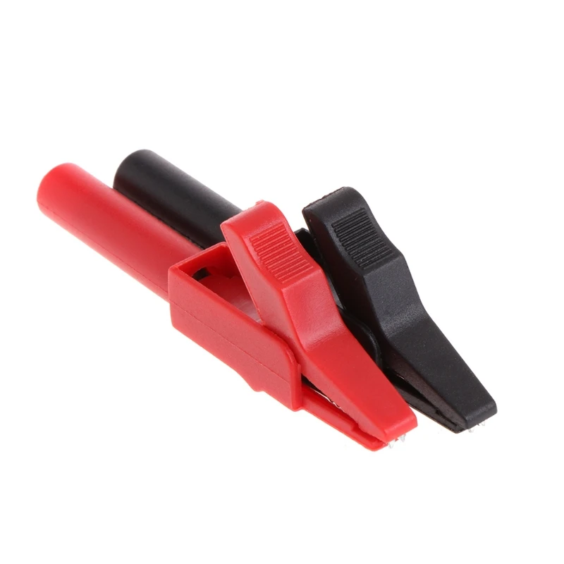 Nuevo Clip cocodrilo protección completa rojo y negro, lámpara Cable para enchufe