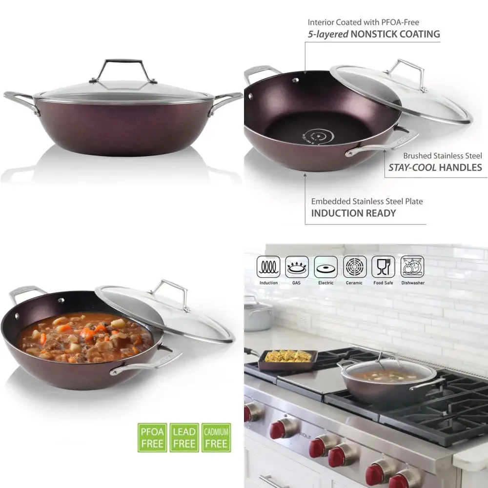 

- Art Pan Collection, 5 Qt / 12-in Nonstick All pose Che Pan with Cover, Made in Korea (5-quart Che Pan)