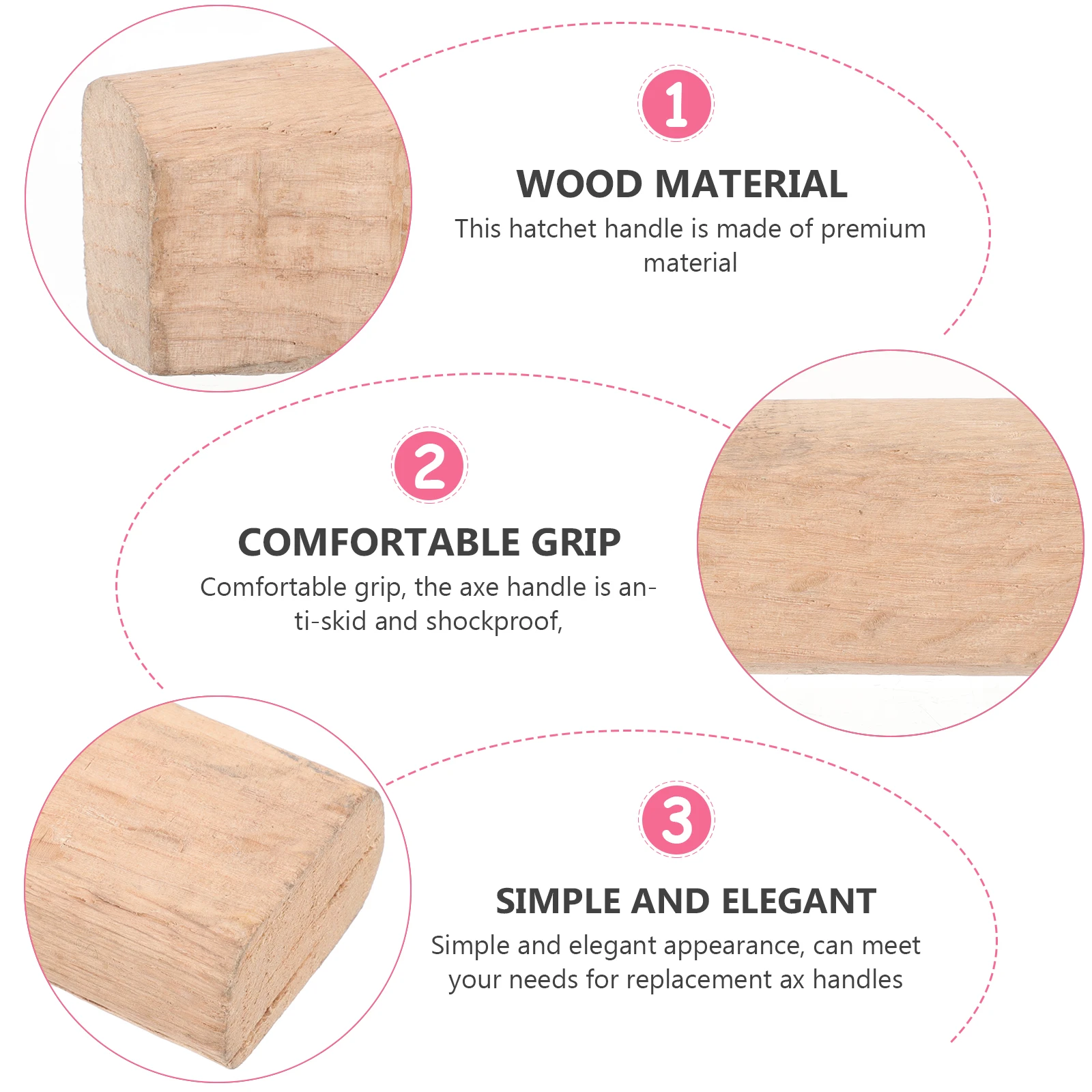 

2 Pcs Ax Handle Axe Replacement Handles Wood Kit Wooden for Broad Hatchet Axes Hatchets