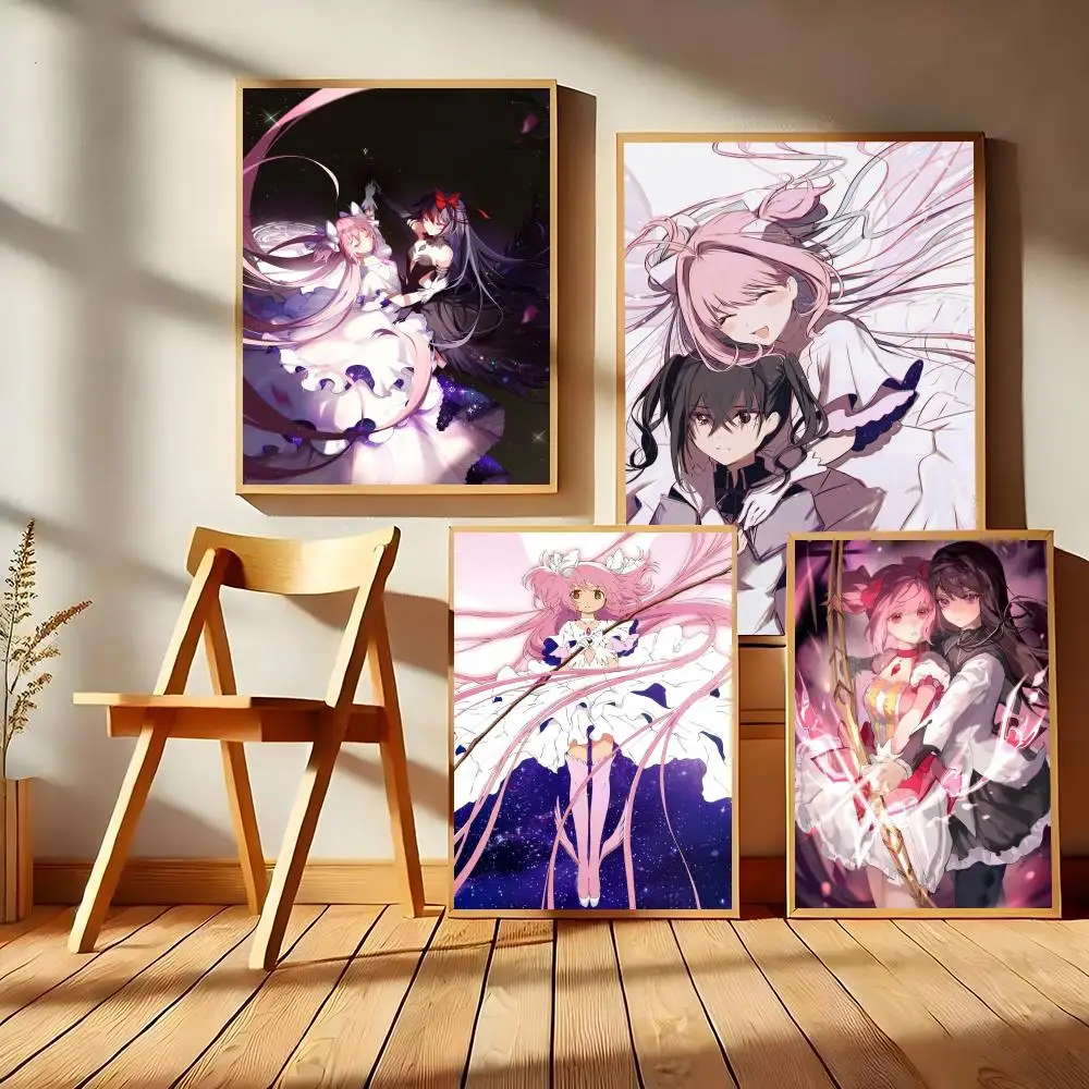 Puella Magi Madoka Magica Studio Wall Art Creative Studio Interior Expressive No Frame Needed Tool Free Installation Poster