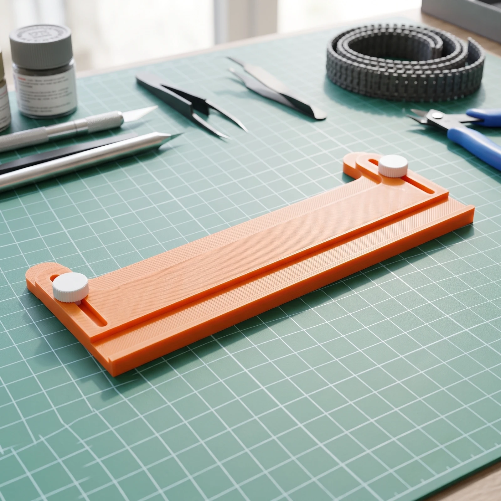 Tank Track Assembly Tool Adjustable Track Assembly Jig with Adjustment Knobs 3D-Printed Lightweight for Scale Modelers
