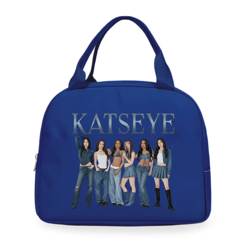 Aesthetics Katseye Insulated Lunch Box Handbags Korean Ulzzang Nsulation Bento Pouch School Student Kids Women Lunch Bag