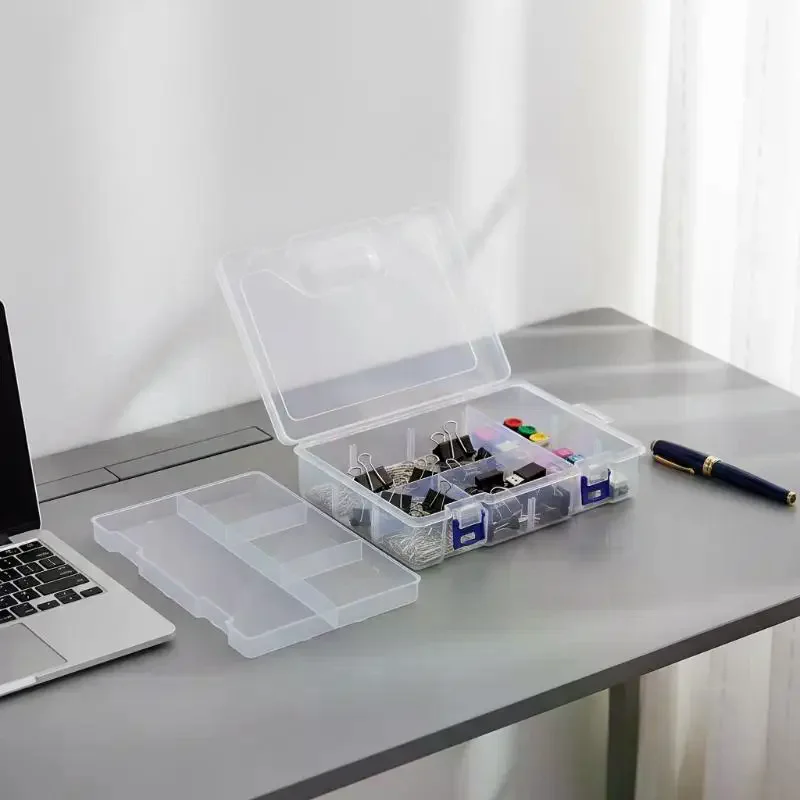1Pcs Partitions Adjustable Handicraft Parts Classification Box Multi‑Lattice Transparent Storage Box Convenient To Use