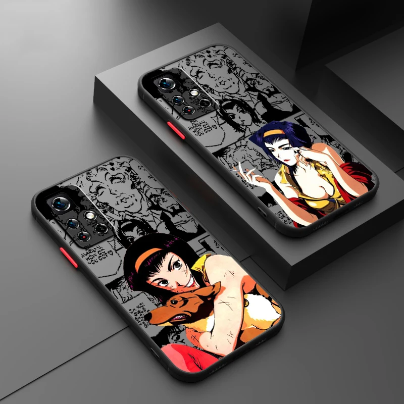 Cowboy Bebop Japanese Anime Frosted Translucent For Redmi Note 13 12 12S 12T 11 11T 11E 10 10S 9 Pro Plus 5G Soft Phone Case