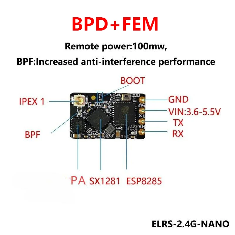 ELRS 915MHz 2.4GHz NANO Receiver ExpressLRS Long Range RX T Type Antenna WiFi Upgrade for RC FPV Drone