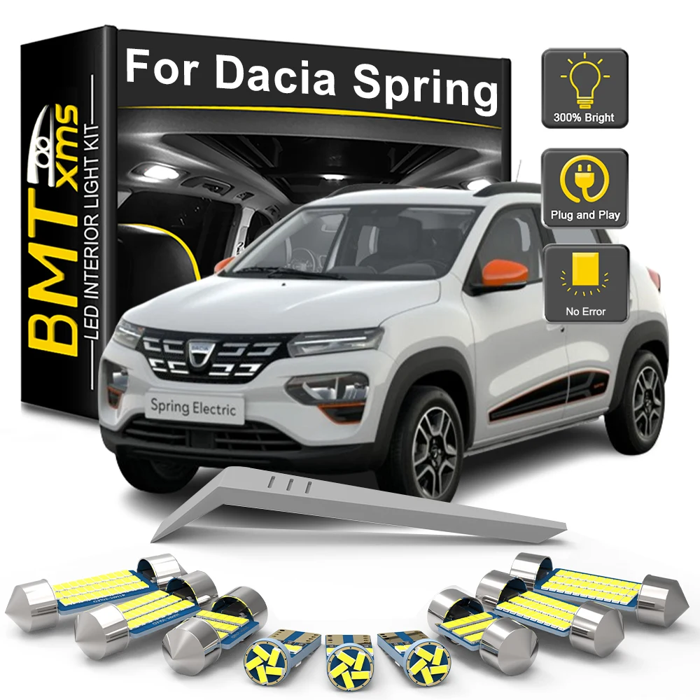 

BMTxms 7Pcs For Dacia Spring 2020 2021 2022 Car LED Interior Light Bulb Kit Map Dome Trunk Reading Vehicle Indoor Lamp Canbus