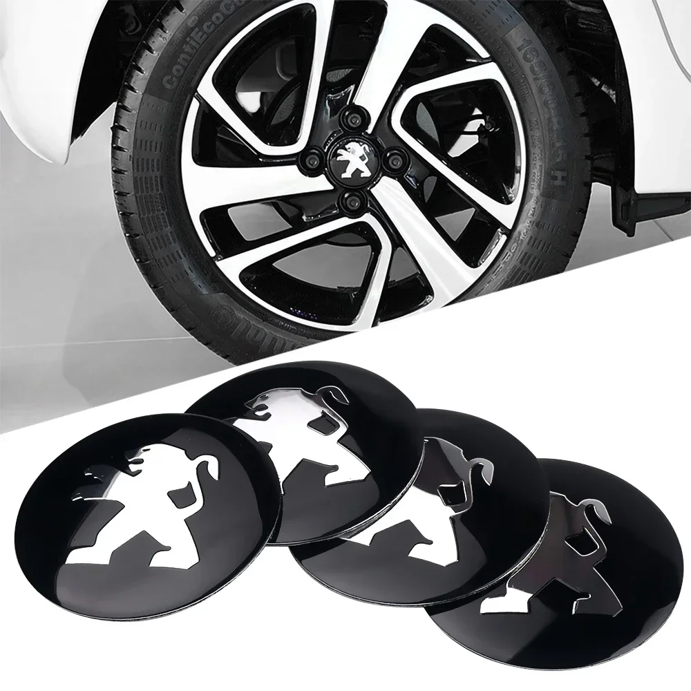 56mm Car Tire Wheel Center Hub Caps Decor Sticker Outo Emblem Car-styling For Peugeot 208 2012~2018 308 2014~2021 2008 3008 107