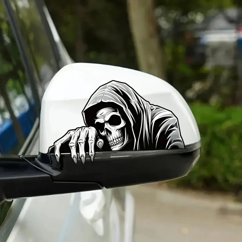 2PC Unique Grim Reaper Peeking Decal, Trendy for Cars, Laptops, Skateboards, Water Bottles, Phone Cases