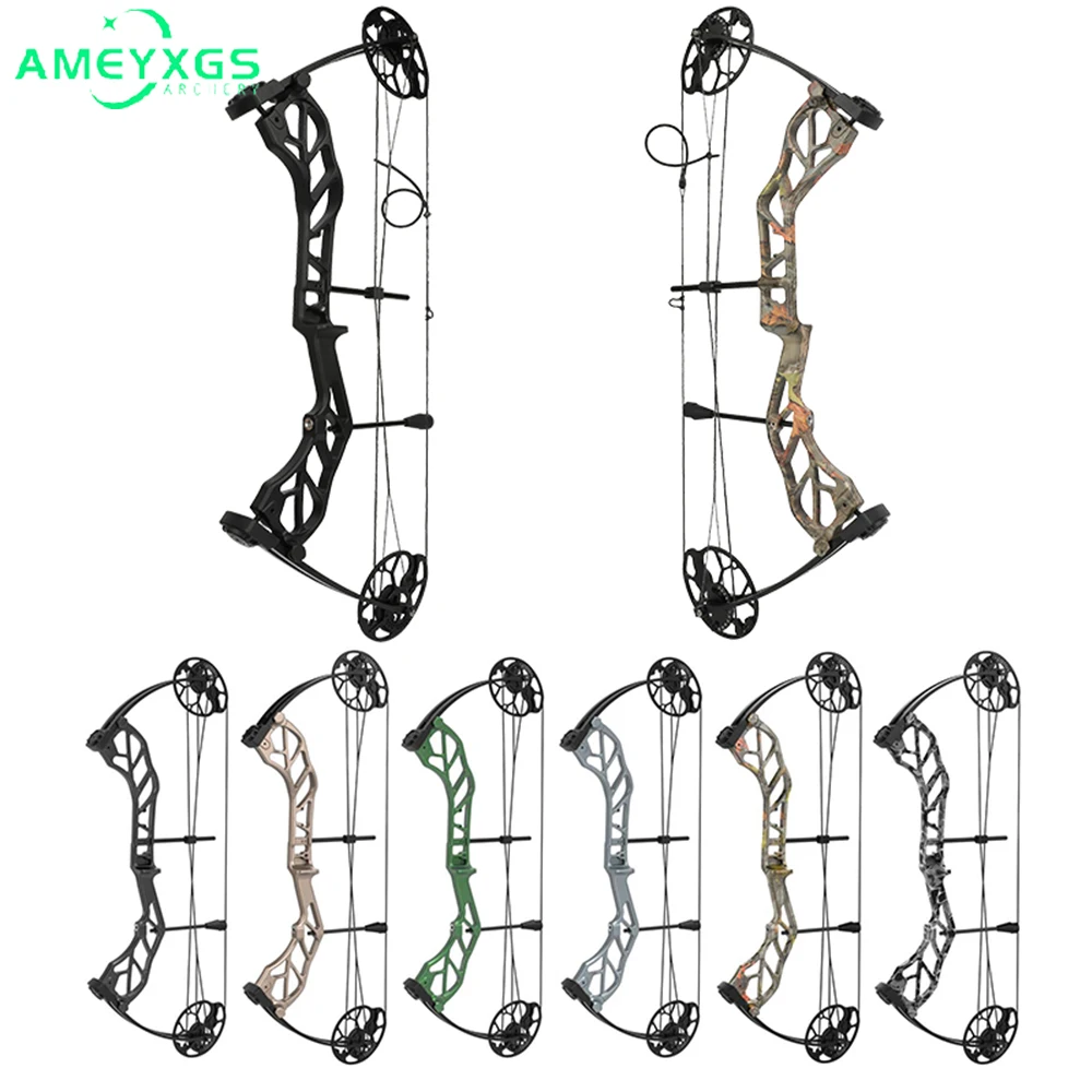 Archery Compound Bow 19-70lbs Adjustable 75% 320fps Aluminum Alloy Riser Dual Cam Right Hand Shooting Hunting Accessories