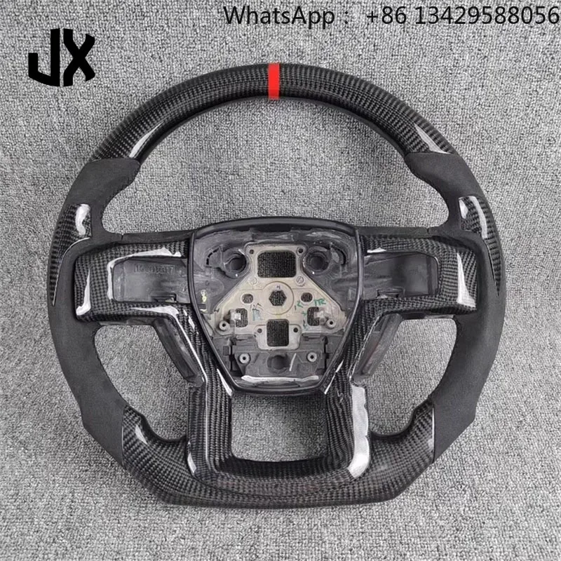 High Quality Leather Carbon Fiber Steering Wheel Custom Car Interior Accessory for Ford F150 Raptor Sports-Style Steering Wheel