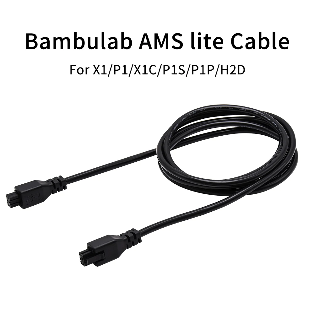 Przedłużacz Bambulab H2D/X1C/X1/P1S/P1P AMS, kabel AMS Lite 1.5M 6-pin z pierścieniem magnetycznym do Bambu lab H2D/X1C/X1/P1S