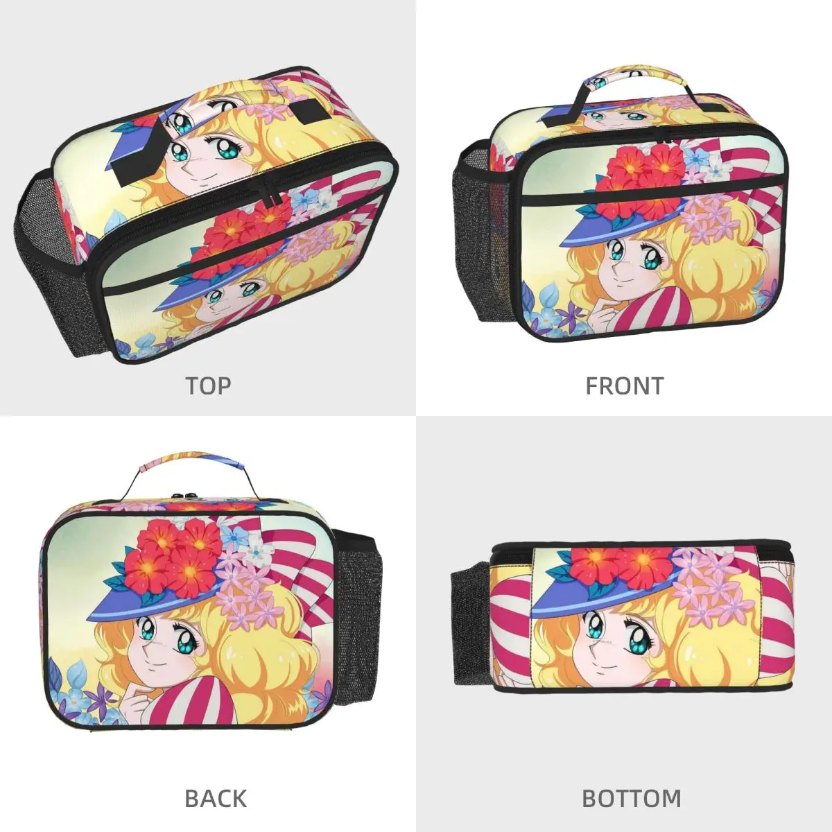 Animation Candy Candy Cartoon Insulated Lunch Bag for Women Office Cooler Thermal Food Box Tote Portable Lunch Boxes Container