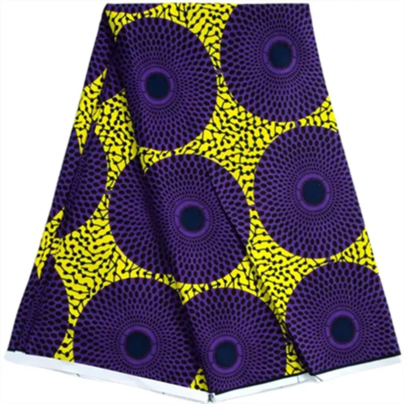 African Real Wax Nigerian Ankara Wax Fabric Newest Design 100% Cotton Soft Sewing Tissu Craft Guaranteed For Women Dresses Cloth