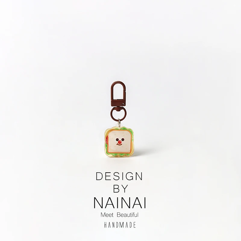 Creative Fun Dessert Bread Keychain Versatile Food Backpack Pendant Daily Hanging Ornament Sweet Treat Bag Accessory
