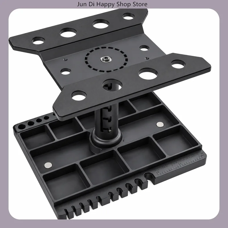 360° Rotating Plastic Repair Workbench with Setup Gauge for 1/10 1/8 1/12 1/14 1/16 RC Remote Control Car