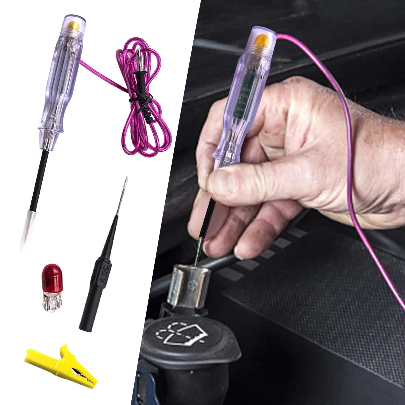 Portable Vehicle Electric Tester Light Dual Color LED Circuit Test Pen for Automotive 12V 24V Wiring Fault Detection