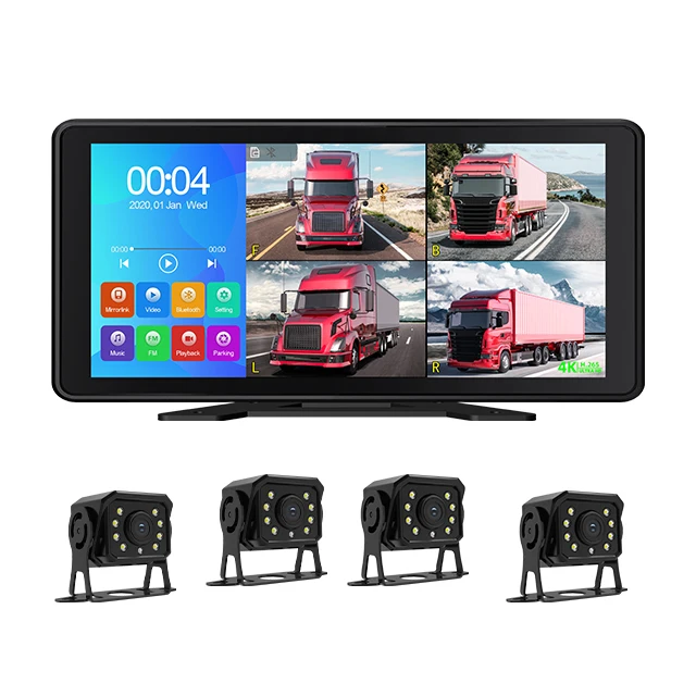 【Hot Selling】10.36-Inch IPS Portable Touch Carplay Truckers Dash System 4   AHD 720P WDR Dual Lens Parking  ing Navig