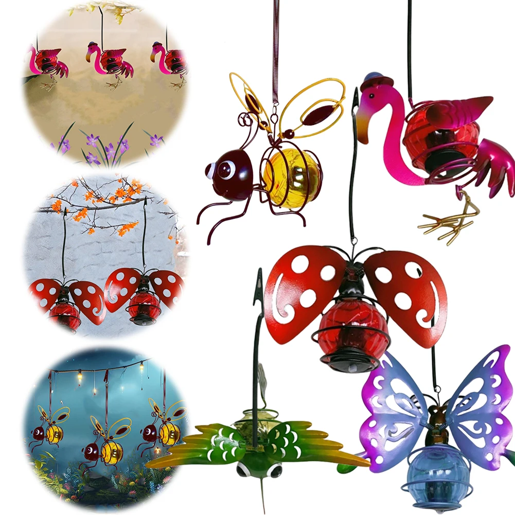 

LED Metal Insects Light Ornament IP44 Waterproof Hanging Flying Animals Lamp Simulation Animal Solar Light for Home Decor