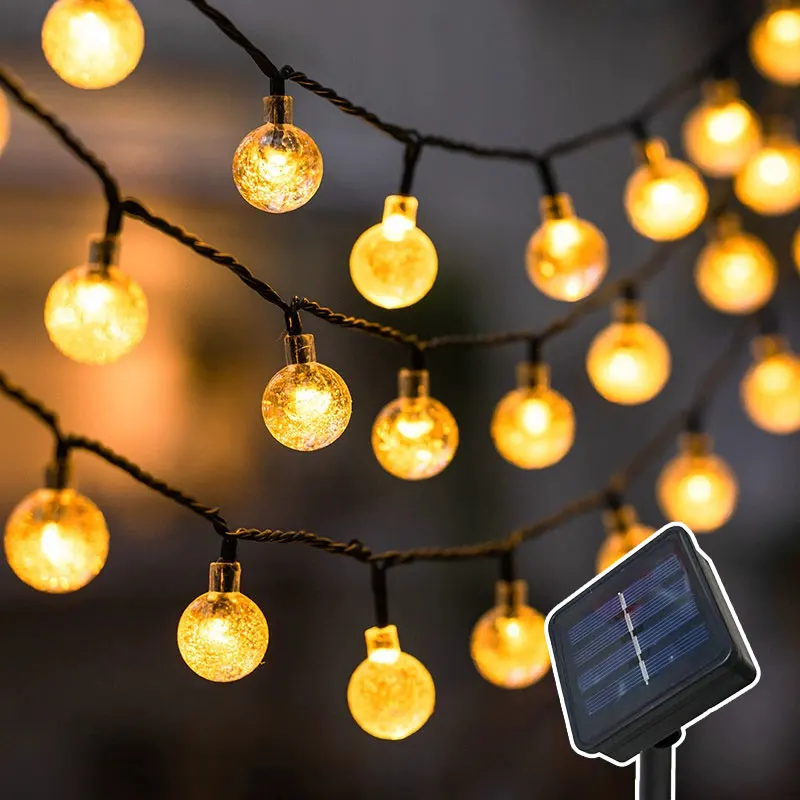 

Садовый солнечный свет, гирлянда, светодиодный пузырьковый шар, уличная солнечная гирлянда, свадебная праздничная вечеринка, украшение для комнаты, кемпинга