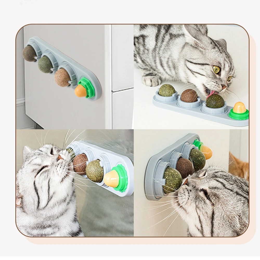 Cats Rotating Natural Catnip Ball Molars Cleans Teeth Bites Catnip Balls Healthy Promote Digestion Grass Snack Pet Cat Supplies