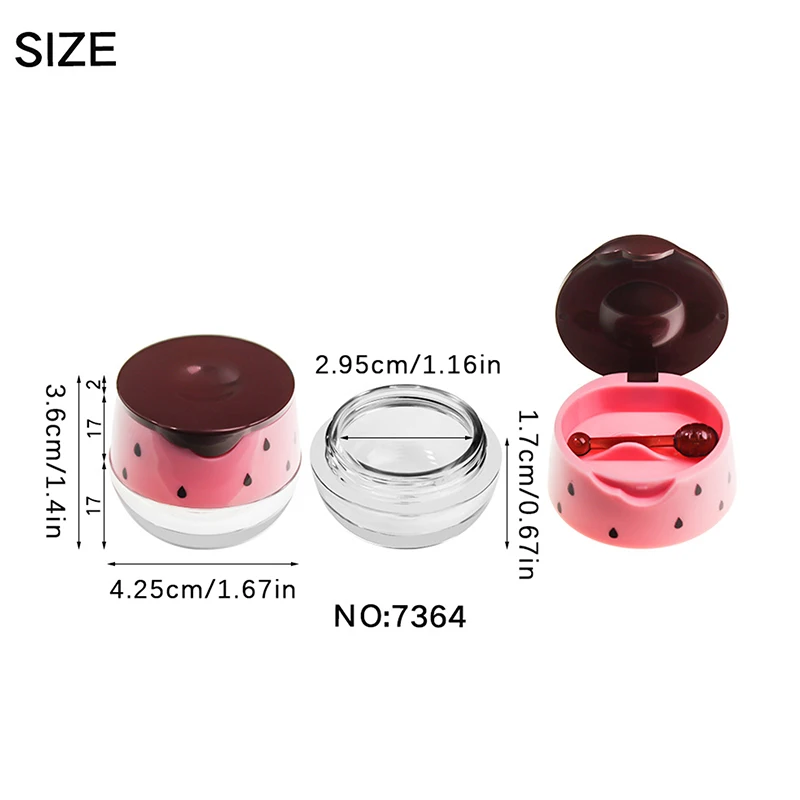 1Pc 6g Empty Lip Masque Box With Brush Refillable Flip-Top Lip Mask Bottle Travel Portable Lip Balm Jar Cosmetic Containers