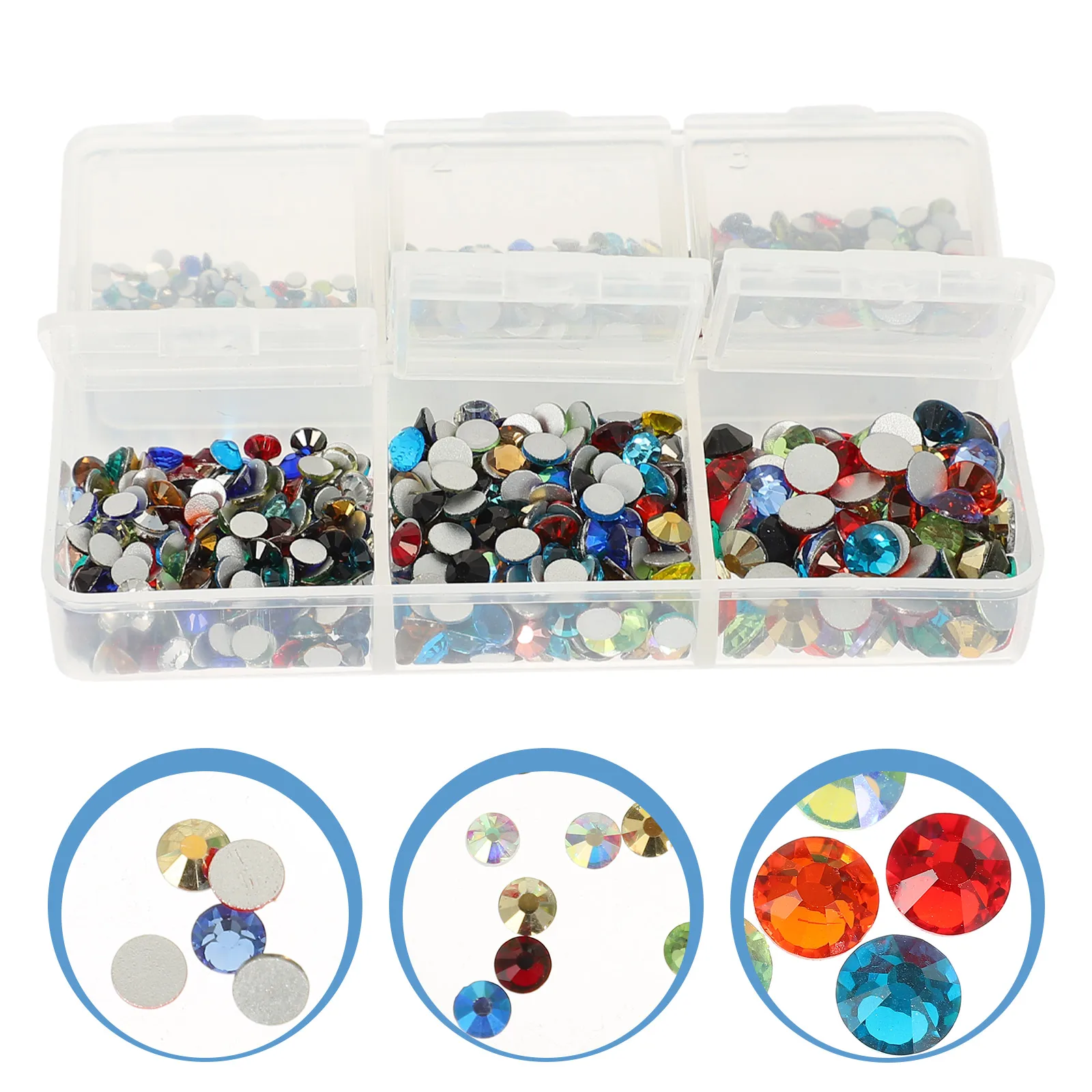 

Manicure Rhinestone Set Charm Crystal Rhinestones Flatback Nail Charms Kit DIY Small for Nails Crafts Decorating