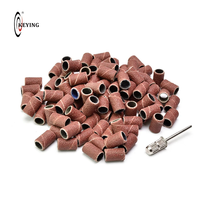 Nail Sanding Ring Bands 80/120/180/240 Grit Electric Manicure Drill Grinding HeadsPolish Removal Pedicure Abrasive Tools