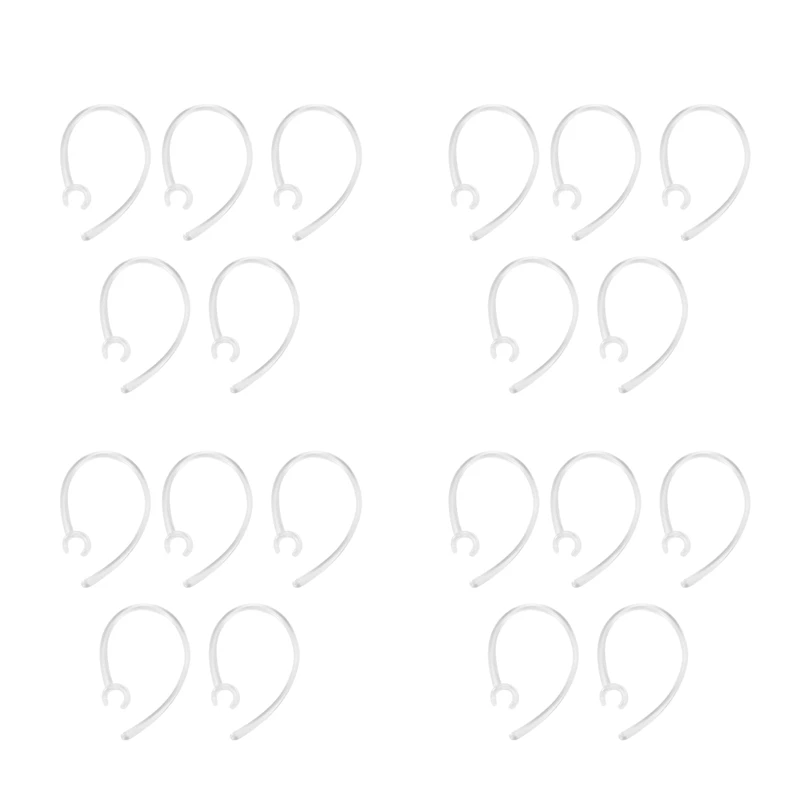 20X Universal Small Clamp Bluetooth Ear Hook Loop Clip Replacement Clear