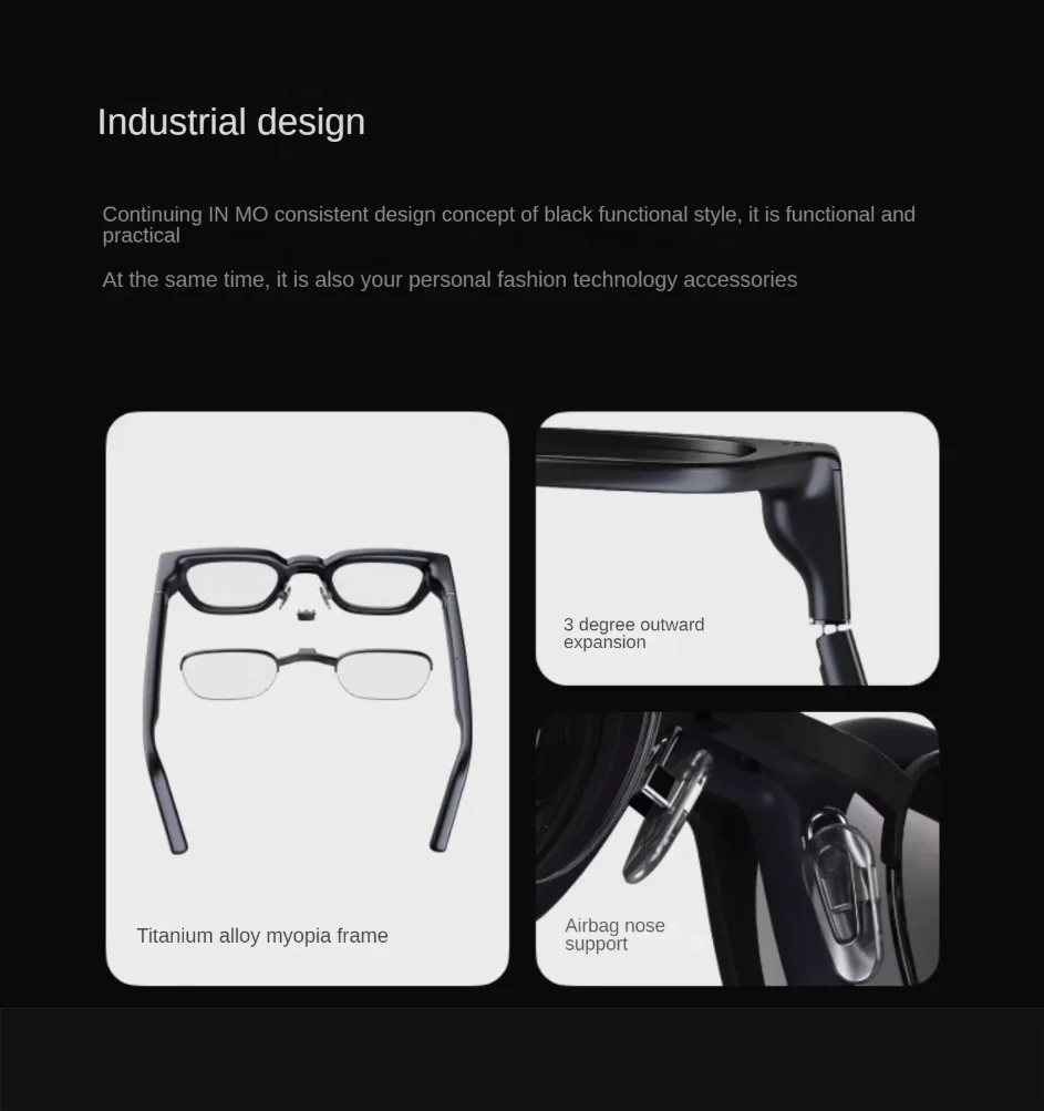 INMO Go Smart AR Glasses Wireless AI Assistant Glasses Music/Call/Translation/Teleprompter/Navigation/Bluetooth Audio