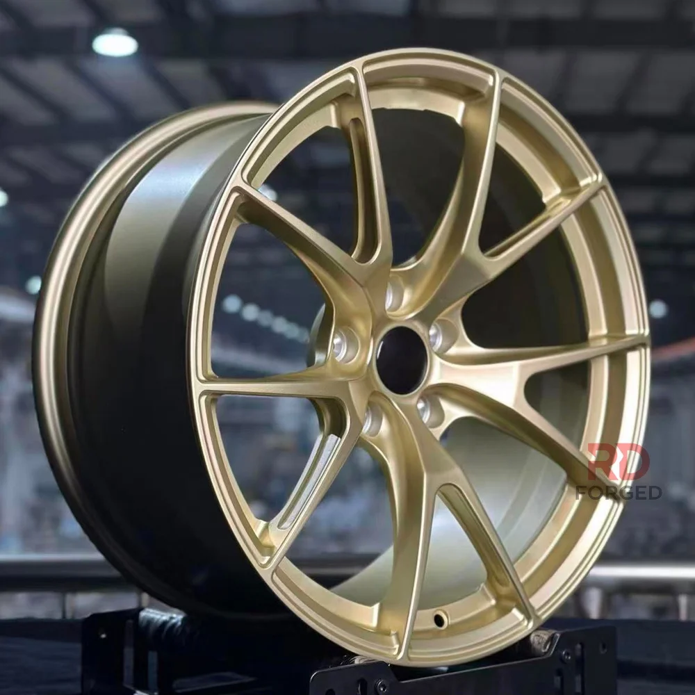 For 17 18 19 20 Inch 5x120 5x114.3 5x112 5x120 Frozen Gold Car Forged Wheels Rims for BMW F30 Alfa Romeo Tesla Subaru