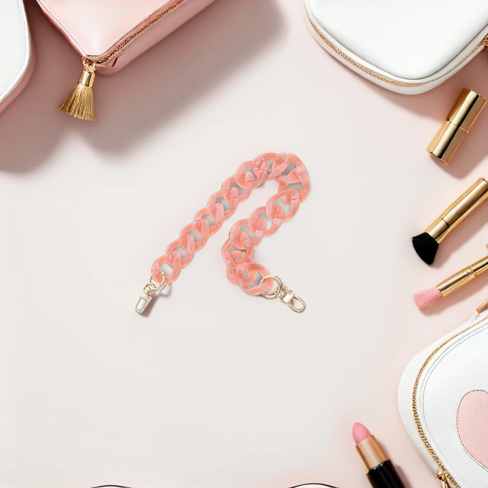 

Acrylic Purse Chain Strap Lightweight Durable Detachable Replacement Clutch Handbag Chain Decorative Purse Strap for Women