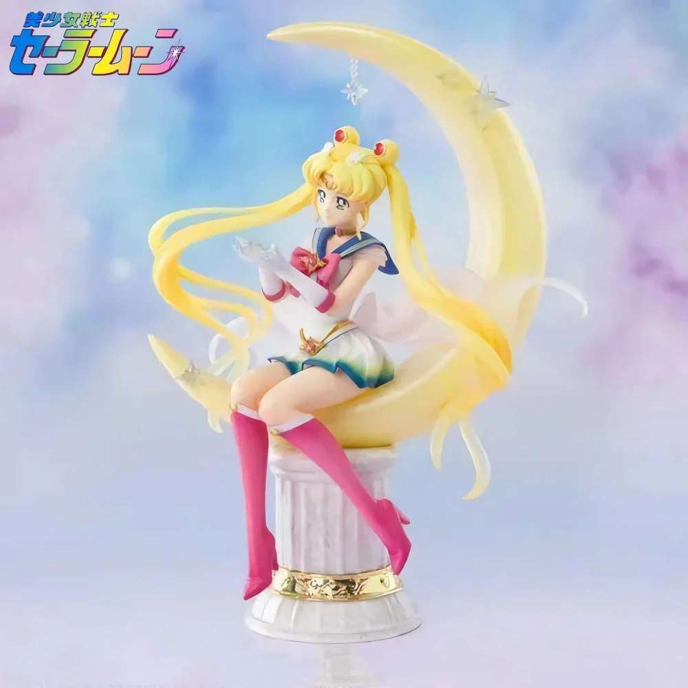 Figura de Anime Sailor Moon de 19,5 cm, estatua de princesa Serenity Tsukino Usagi, figura de acción, juguetes de modelos coleccionables, regalo de decoración