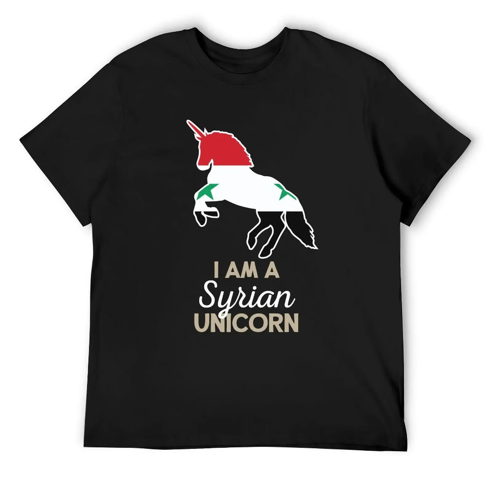 

Syria Flag Syrian Unicorn T-Shirt summer tops summer shirt Clothing heavy weight t shirts for men