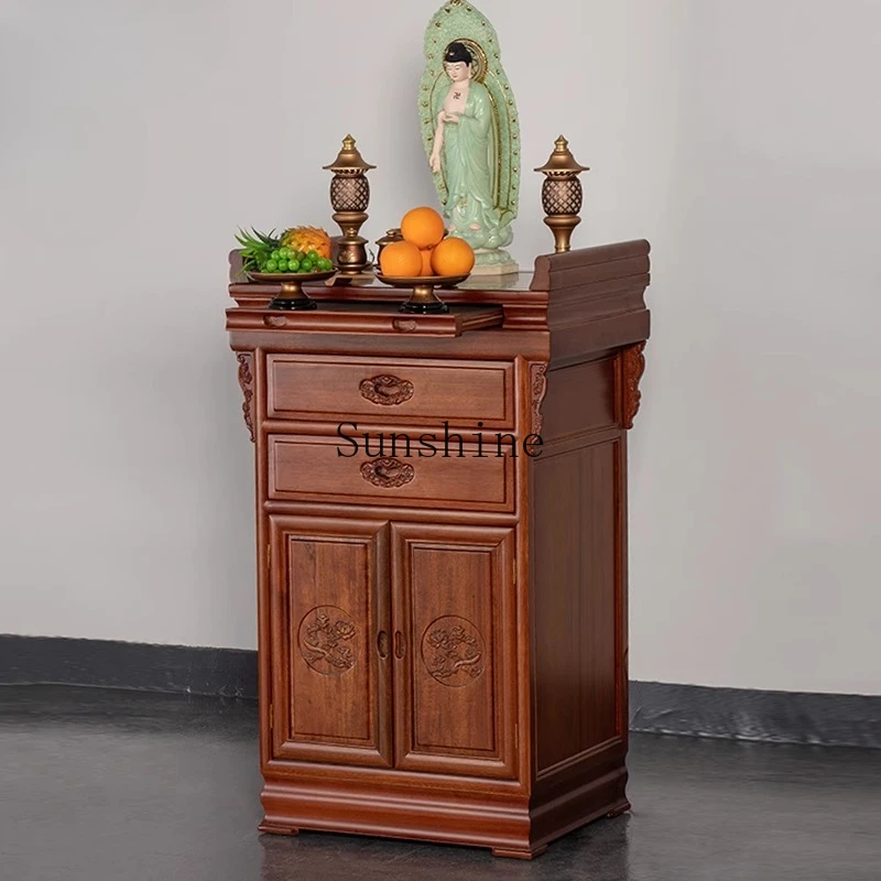 

New Chinese solid wood desk Fotai household use God of Wealth Xianjia table