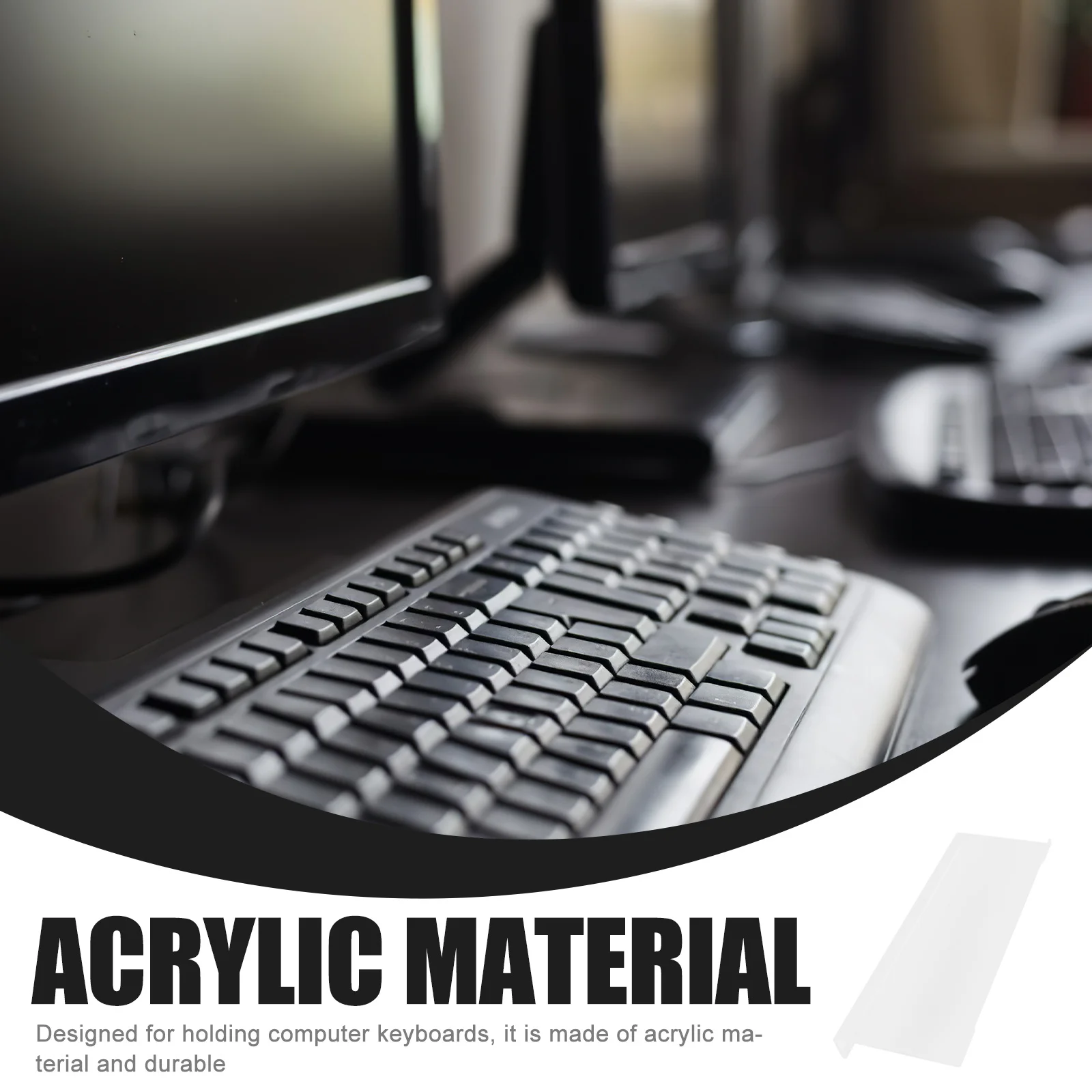 

Elevated Acrylic Keyboard Stand for Desk Computer Support Transparent Ergonomic Riser with Non Slip Base