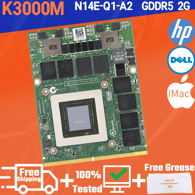 Top! Quadro K3000M GDDR5 2GB For iMac A1311 A1312 HD6970m Upgrade Laptops Graphic Video Card 0TW63C 689280-001 694571-001